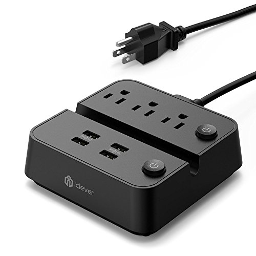 iClever BoostStrip Surge Protetcor Muti Outlets Power Strip with SmartID USB Charging Port (3 AC Outlets + 4 USB, Black1) iClever BoostStrip Surge Protetcor Muti Outlets Power Strip with SmartID USB Charging Port (3 AC Outlets + 4 USB, Black1)
