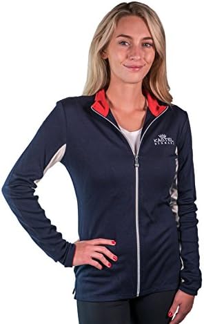 Charlotte Merino Wool Full Zip (X-Small, Navy with Red and White Trim)