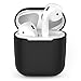 YUPING AirPods case Silicone protective cover with 2 Anti-lost Strap,2 Pairs of Ear Hook and 1 Headphone Case for Apple AirPods (6PACK)-Black
