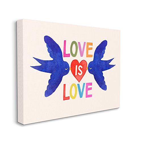Stupell Industries Love is Love Phrase Blue Doves and Heart