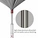 Veckle Reverse Umbrella, Reflective Piping Double Layer LED Car Reverse Folding Umbrella Windproof and UV Protection Hands Free Functional Straight Inverted Umbrella with Carrying Case, Grey