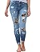 Sexyshine Women's High Waisted Skinny Destroyed Ripped Hole Denim Pants Long Stretch Pencil Jeans