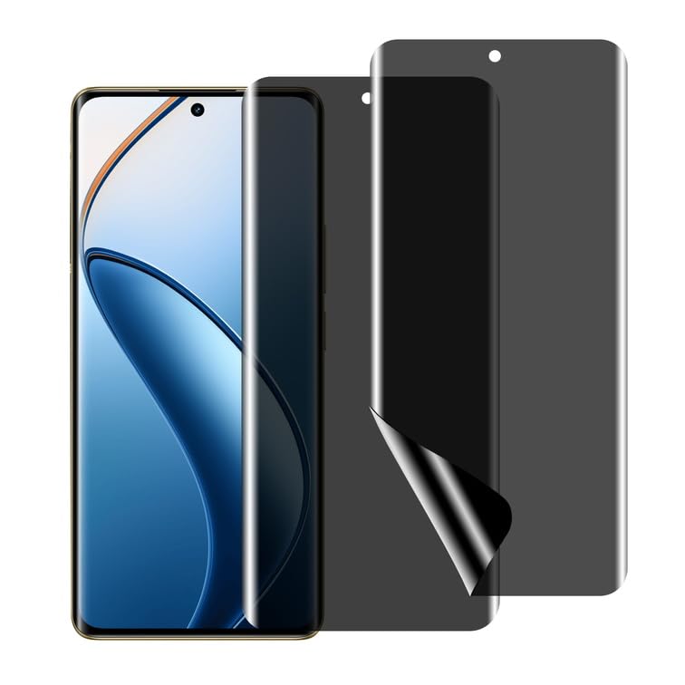 chejuza Privacy Hydrogel Phone Screen Protector Film for Realme 12 Pro/Pro+ [2 Pieces], Full Coverage Anti Spy TPU Soft Film, HD (Non-Tempered Glass)