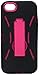 Aimo Wireless IPH5PCMX005S Guerilla Armor Hybrid Case with Kickstand for iPhone 5 - Retail Packaging - Black/Hot Pink