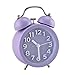Loud Alarm Clock for Heavy Sleepers Bedrooms, Analog Alarm Clock, Small Alarm Clock, Retro Design for Kids, Battary Operation, 3 inch, Purple