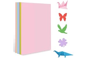 PYRISUU A4 Origami Paper Colorful 100 Sheets, 8.27×11.7 inch Double Sided Color Easy Fold Big Origami Paper A4 Colored Copy Papers Thin 70gsm for Beginners, DIY handwork Art Craft Projects (210 x 297 mm)