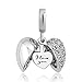 LovelyJewelry I Love You Heart White Dangle Charm Beads For Charms Bracelet