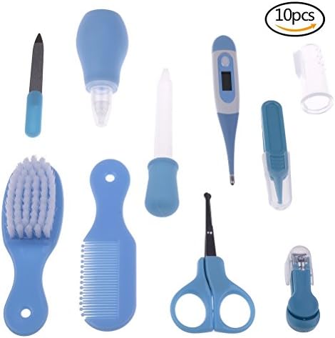 Ensunpal 1 Set Baby Nursery Care Kit Infant Grooming Set with Brush, Infant Comb, Nail Clipper, Thermometer