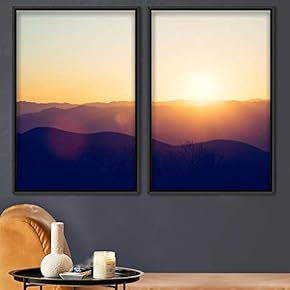 signwin 2 Piece Framed Canvas Wall Art Sunset...