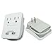 RND Compact Power Station 2.4 Amp Dual USB Ports, 2 AC Outlet Wall Charger (white)