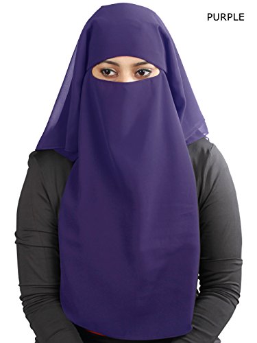 Mybatua 3 layers saudi niqab in breathable georgette, w…