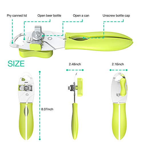 Can Opener, 4-IN-1 Stainless Steel Manual Heavy Duty Tin Opener, with Ergonomic Handle for Kitchen Cooking and Can Opening- Ultra Sharp Cutting Tool, Non-slip Handle for Easy-to-Use - Thumbnail 3