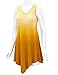 Lock and Love LL WT1053 Womens Round Neck Ombre Sleeveless Tunic Tank Top XXL Yellow