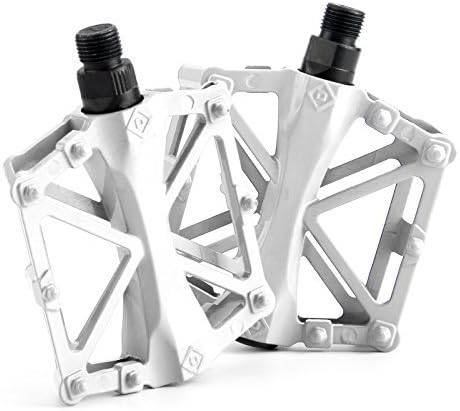 Chollima Aluminum Alloy Bicycle Pedals Road Bike Pedals for BMX MTB Cycling 9/16 Inch White