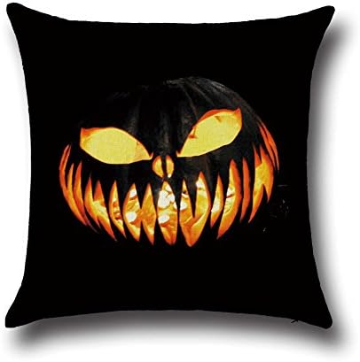Venzhe 2016 Personalized Halloween Pillow Case Horror House Cat Pumpkin Devil Smile Witch Funny Printed Pillowcase Patterns Sofa Waist Home Decorative Cushion Cover 18x18 Inch - Pattern 1