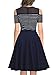 Miusol Women's Casual Navy Style Stripe Scoop Neck Party Swing Dress,Blue-2,Medium