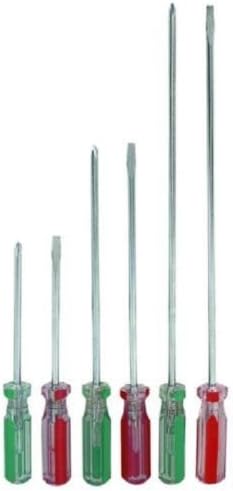 6 Piece Long Thin Shaft Screwdriver Set Phillips &amp; Flat Head 3", 5" &amp; 8"