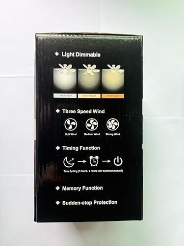 DBFAIRY 52cm Ceiling Fans with Lights, E27 Base Screw in Small Ceiling Fans Lights with Remote Timer 3 Colors Dimmable, 3 Speeds, 3000K-6500K LED Light for Bedroom Kitchen Office Dormitory