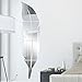 Garwarm 3D Fashion Modern Creative Removable Decorative Acrylic Frameless Mirror Wall Art Sticker Mural for Home Office Decor Girls Kids Living Room Bedroom Fitting Room-Silver Feather