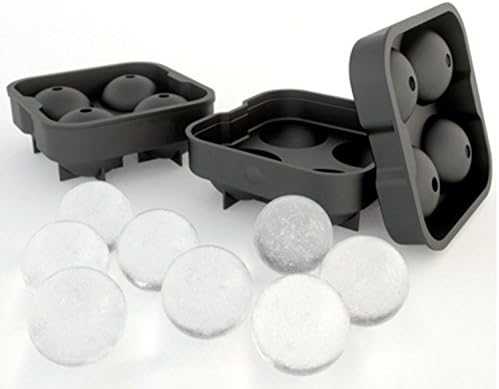 SimplexSilicone Premium Ice Ball Maker Mold – 4.5cm Ice Balls – Silicone Ice Sphere Tray Mold - Enjoy Chilled Drinks (Whiskey, Cocktail, Scotch, Wine) Without Dilution – Set of 2 (Ocean Grey)