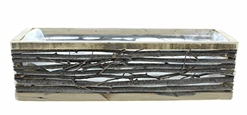 Dekoleidenschaft Pflanzkasten „Zweige“, 45x13 cm, aus recyceltem Holz & Birkenzweigen, Blumenkasten, Pflanzschale… – Bild 6