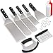 Leonyo 9 Pcs Griddle Grill Accessories, BBQ Accessories, Stainless Steel Metal Spatulas Scraper Grilling Tools Kit for Indoor & Outdoor Barbecue Cast Iron Flat Top Grill Camping Cooking