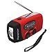 iRonsnow Upgraded Version IS-088U+ Dynamo Solar Hand Crank Self Powered AM/FM/NOAA Weather Radio with LED Flashlight and 1000mAh Emergency Power Bank (Red)