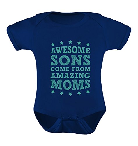 TeeStars - Mother's Day Gift - Awesome Sons Come From Amazing Moms Baby Bodysuit 6M Navy