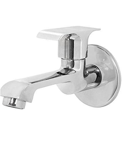 SBD Sia Brass and Stainless Steel Homeware Long Body Tap (12x3.5x6.5cm, Silver)