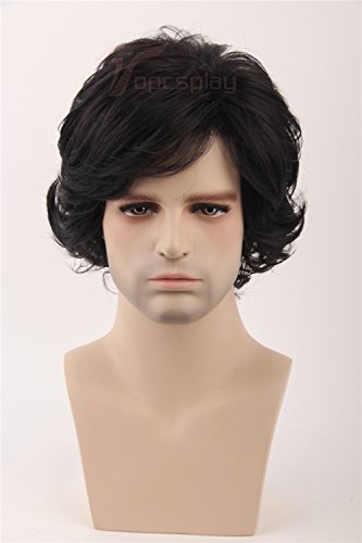 Cosplay Wig Short Natural Wavy Style Layered Halloween Synthetic Fiber Hair Wigs for Women Men - Image 4