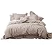 Merryfeel Linen Duvet Cover Set,100% French Linen Duvet Cover Set - Full/Queen Natural