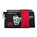 Front Pocket Wallet - Minimalist Wallet - Elastic - Everyday Carry Cards, Cash, Phone, Keys - Securely Holds for Easy Access - Lobster Claw Keychain Included (Red)
