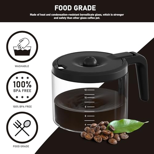 12-Cup Coffee Pot Replacement Compatible with Keurig 5000 & K-Duo Essentials Hot & Cold Brewer Models (NOT Fit K-Duo 5100 Single Server Model)