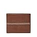 Fossil mens Turk Leather Rfid Blocking Bifold Flip Id wallets, Brown, One Size US