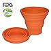 Ecoart Silicone Collapsible Travel Cup for Outdoor Camping and Hiking (1 Pack) (Orange)