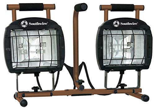 Southwire L5502SW 1400-Watt Halogen Twin Head Tripod Work Light with Weatherproof Switch, 7-Foot Cord 1400 Watt Green