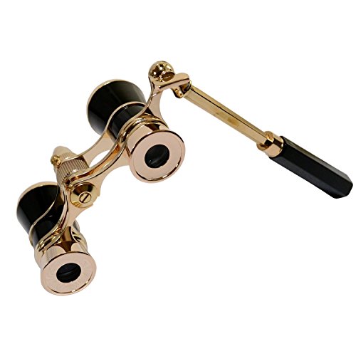 image for HQRP 3 x 25 Opera Glasses in Elegant Black Color w/Built-in Elegant Bl