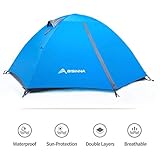 BISINNA 2 Person Camping Tent Lightweight Backpacking Tent Waterproof Windproof Two Doors Easy Setup Double Layer Outdoor Tent for Camping Beach Hunting Hiking Mountaineering Travel