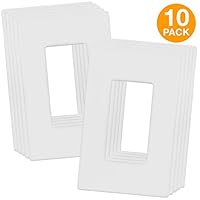 ENERLITES Screwless Decorator Wall Plates Child Safe Outlet Covers, Size 1-Gang 4.68" H x 2.93" L, Polycarbonate Thermoplastic, SI8831-W-10PCS, White (10 Pack)