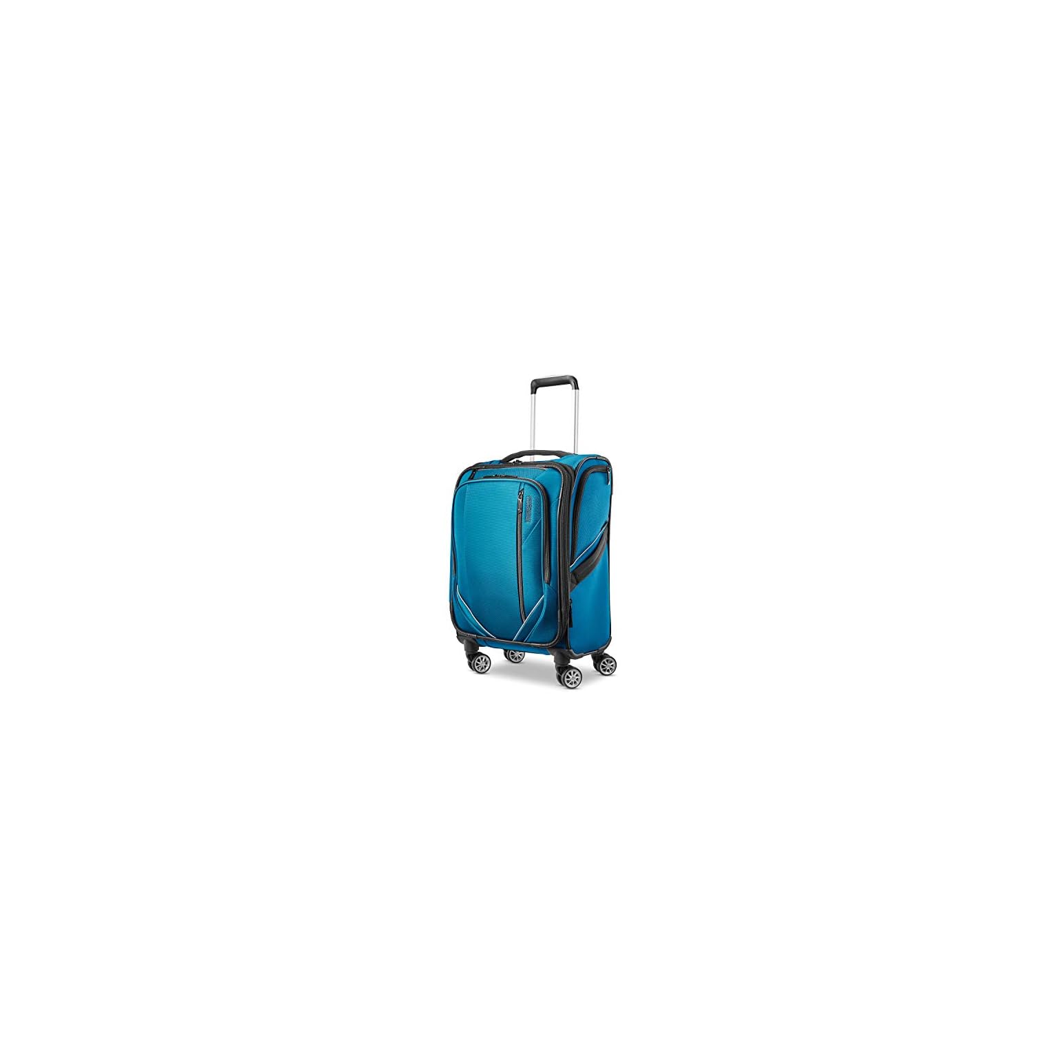 American Tourister Zoom Turbo Softside Expandable Spinner Wheel Luggage, Teal Blue, CarryOn 20