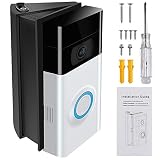 KIMILAR Adjustable 30 to 55 Degree Angle Mount Compatible with Ring Video Doorbell 2 / Ring Wi-Fi Enabled Video Doorbell, Replacement Angle Adjustment Adapter Mounting Plate Bracket Wedge Kit, Black