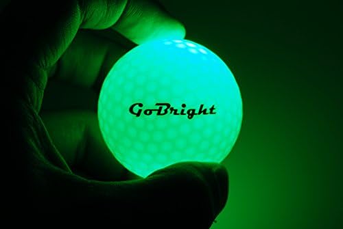GoBright Green LED Light Up Golf Balls - Ultra Bright Glow In the Dark Night Golf Balls (Pack of 4)