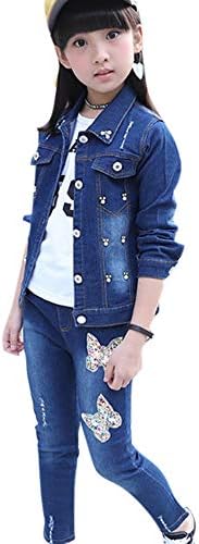 SYBBLY Stylish Blue Jacket and Jeans Set
