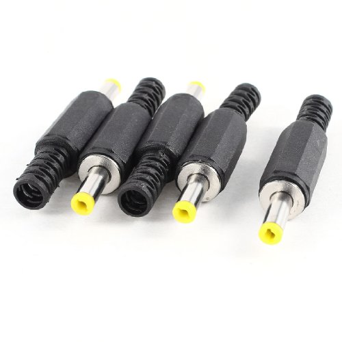 uxcell 5 Pcs DC Cable Jack Power Supply Male Connector 5mm x 2.5mm