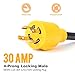 Snowy Fox 18 Inch RV Generator Adapter with Grip Handle - 30 Amp 4 Prong Locking Male Plug to 50 Amp Female Connector for RV Trailer Camper - STW 10/4 Power Cord
