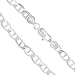 Sterling Silver 4.5mm - 8mm Mariner Link Chain Necklaces and Bracelets, 7.5