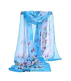 Lifetotem Cute Butterfly Print Scarf for Women Fashionable Scarves (Light Blue)