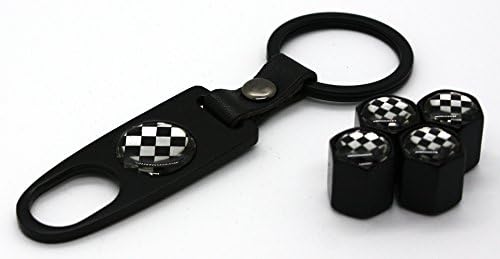 Key Chain Ring Accessories Tire Stem Valve Caps Check 4pcs Decal Parts