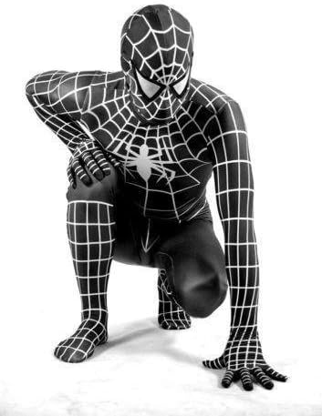 Black Spiderman SuperSkin Costume - Adult Unisex Men & Women Second Skin | Zentai Batman Onesie Clothing Outfit Halloween Lycra Cheap
