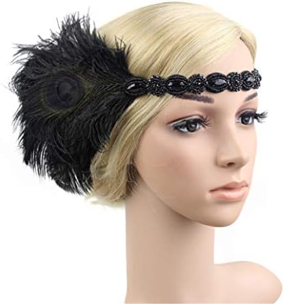 LovfinguArt Deco 1920s Flapper Feather Headpiece Roaring 20s Great Gatsby Headband for Women